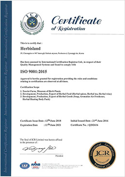 ISO 허브아일랜드9001(영문) 인증